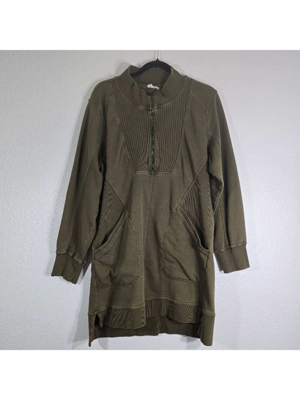 Daily Practice Anthropologie Sweatshirt Dress Women Large Green Athleisure